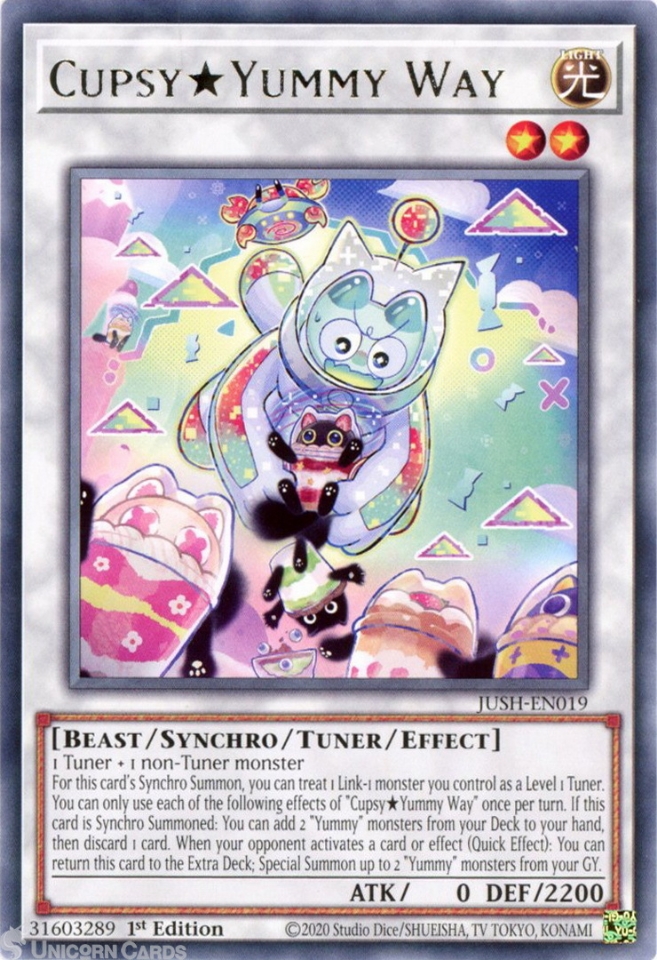 ★☆yu☆★ JUSH-EN019 Cupsy☆Yummy Way : Rare 1st Edition Mint YuGiOh Card