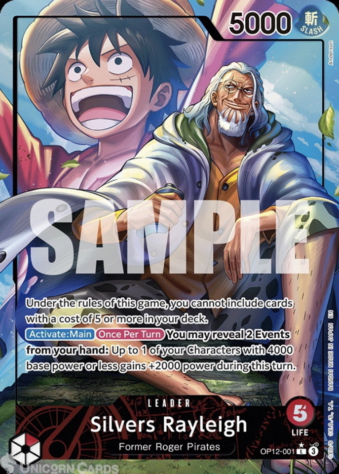PSA10 シルバーズ・レイリー OP12-001 ワンピースカード OP12-001 Silvers Rayleigh : Leader Alternative Art English One