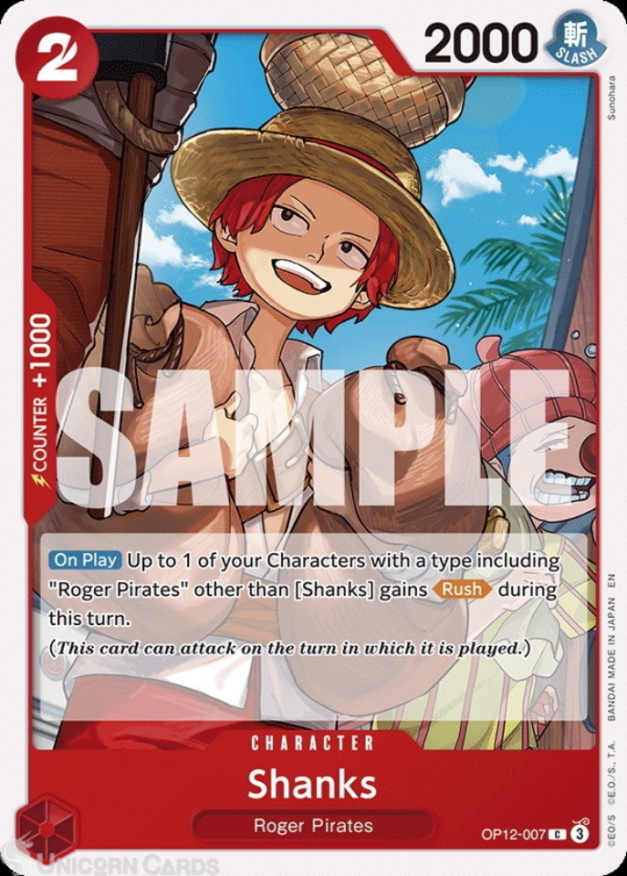 OP12-007 Shanks : Common English One Piece TCG Card : OP12: Legacy