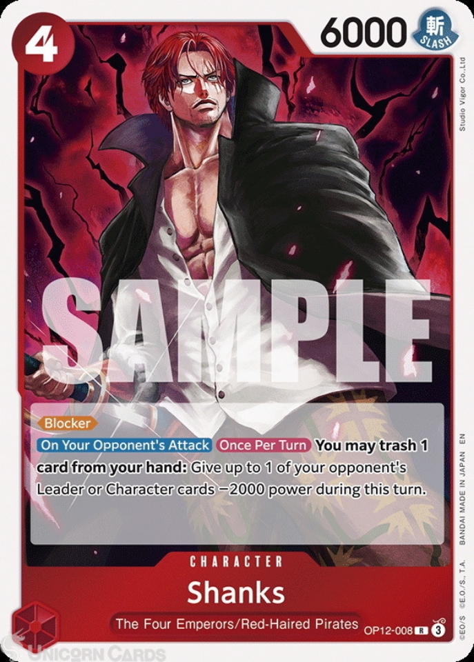 OP12-008 Shanks : Rare English One Piece TCG Card : OP12: Legacy