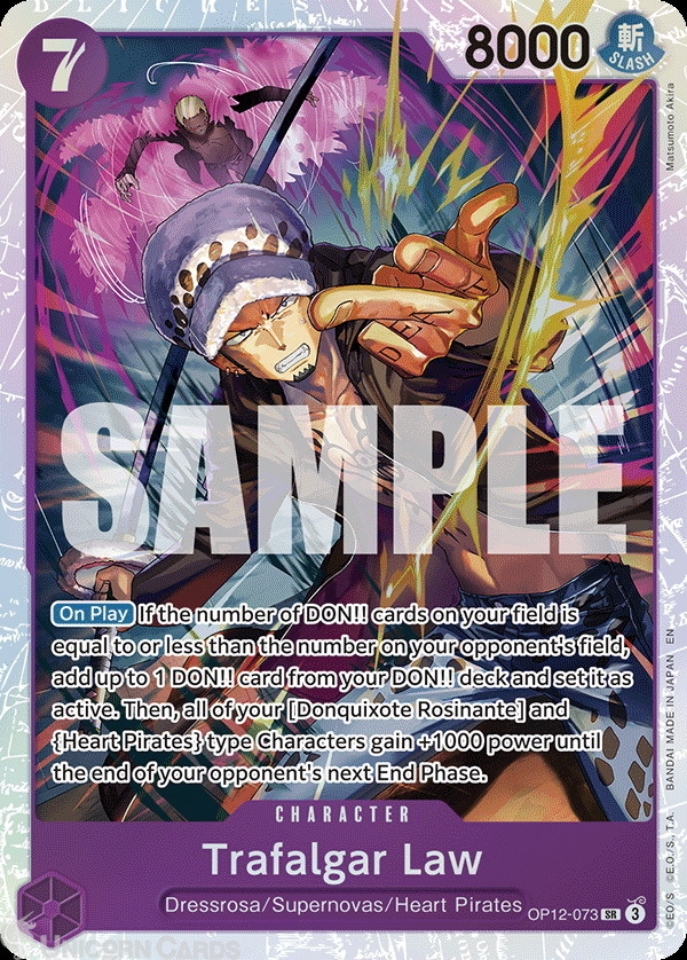 OP12-073 Trafalgar Law : Super Rare English One Piece TCG Card : OP12:  Legacy of the Master:: Unicorn Cards - YuGiOh!, Pokemon, Digimon and MTG  TCG Cards for Players and Collectors.