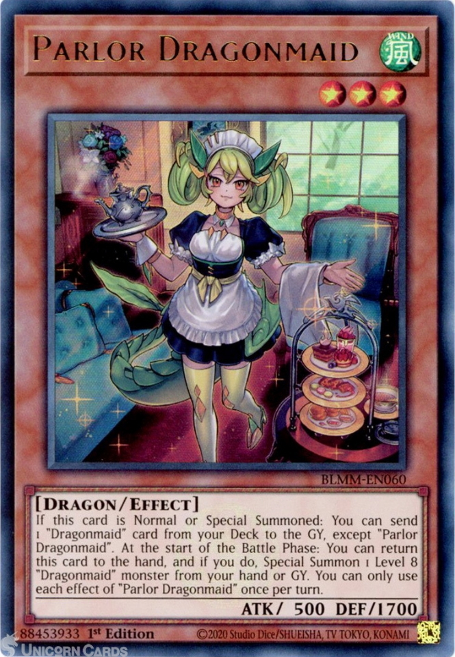 BLMM-EN060 Parlor Dragonmaid : Ultra Rare 1st Edition Mint YuGiOh Card ...