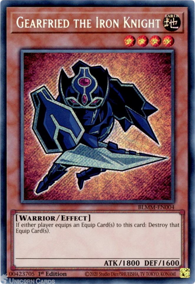 BLMM-EN004 Gearfried the Iron Knight : Secret Rare 1st Edition Mint YuGiOh  Card:: Unicorn Cards - YuGiOh!, Pokemon, Digimon and MTG TCG Cards for  Players and Collectors.