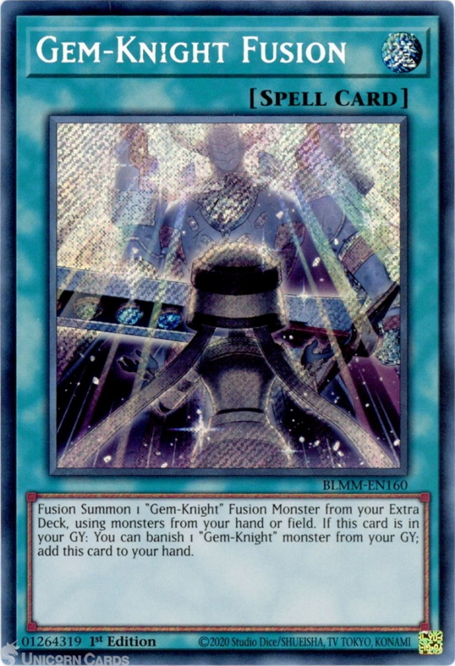 BLMM-EN160 Gem-Knight Fusion : Secret Rare 1st Edition Mint YuGiOh Card::  Unicorn Cards - YuGiOh!, Pokemon, Digimon and MTG TCG Cards for Players and  Collectors.