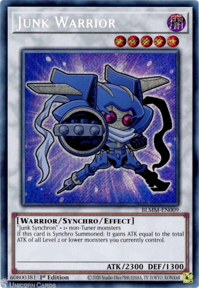 BLMM-EN009 Junk Warrior : Secret Rare 1st Edition Mint YuGiOh Card::  Unicorn Cards - YuGiOh!, Pokemon, Digimon and MTG TCG Cards for Players and  Collectors.