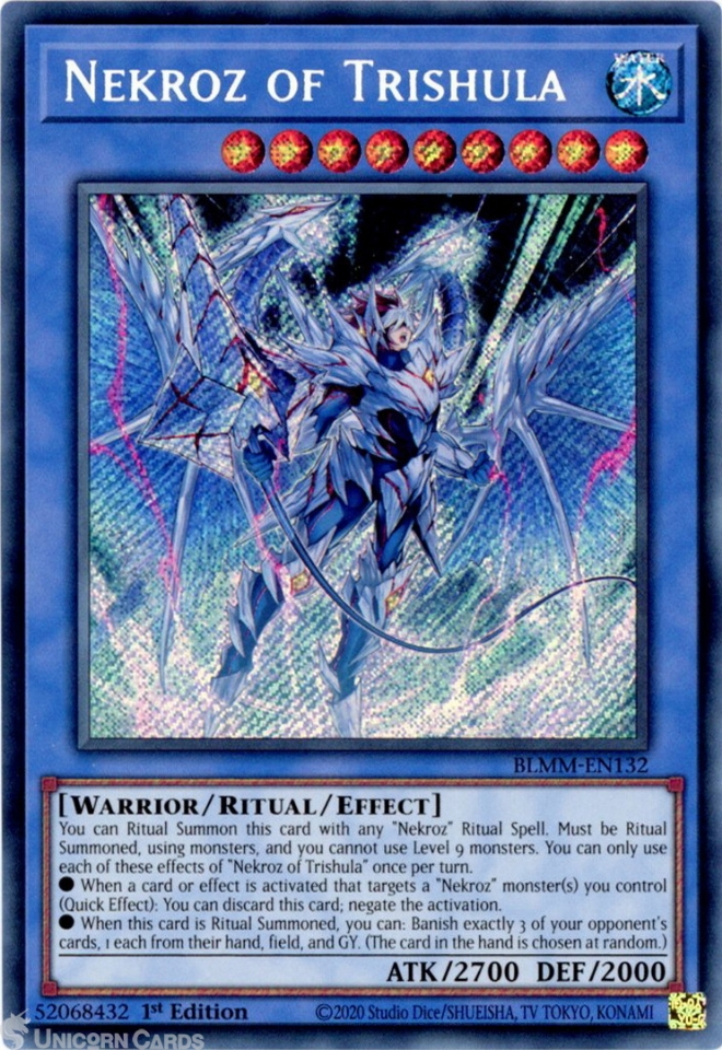 BLMM-EN132 Nekroz of Trishula : Secret Rare 1st Edition Mint YuGiOh Card::  Unicorn Cards - YuGiOh!, Pokemon, Digimon and MTG TCG Cards for Players and  Collectors.