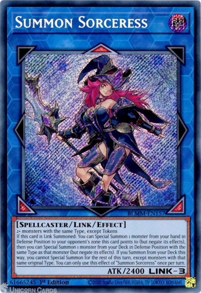 BLMM-EN157 Summon Sorceress : Secret Rare 1st Edition Mint YuGiOh Card ...