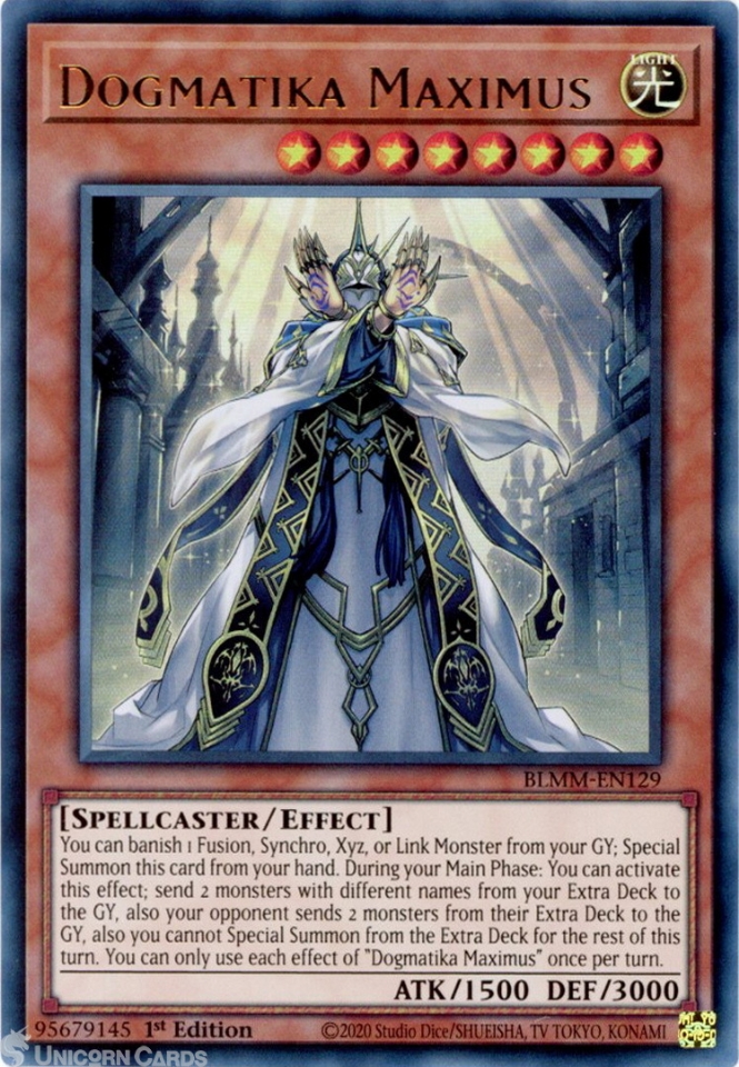 BLMM-EN129 Dogmatika Maximus : Ultra Rare 1st Edition Mint YuGiOh 