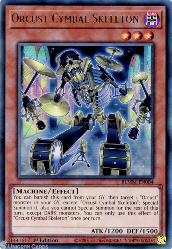 yugioh skeleton cards Fossil Warrior Skull Bone - BLAR-EN008 Secret Rare Metal Raiders Card type YuGiOh Trading Card Game Legacy