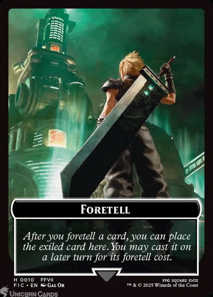 mtg helper cards Foretell (helper) // Treasure Double-Sided Token : Mint Card : Final Fantasy Commander Decks:: Unicorn faced card Helper Card} | March of