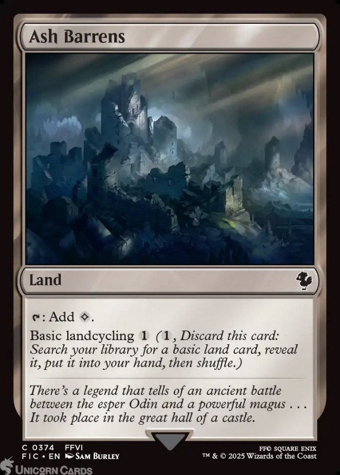 Ash Barrens : Mint MTG Card : Final Fantasy Commander Decks:: Unicorn Cards  - YuGiOh!, Pokemon, Digimon and MTG TCG Cards for Players and Collectors.