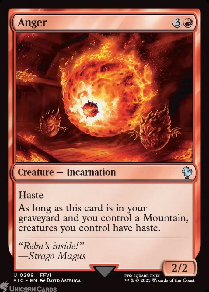 Anger : Mint MTG Card : Final Fantasy Commander Decks:: Unicorn Cards ...