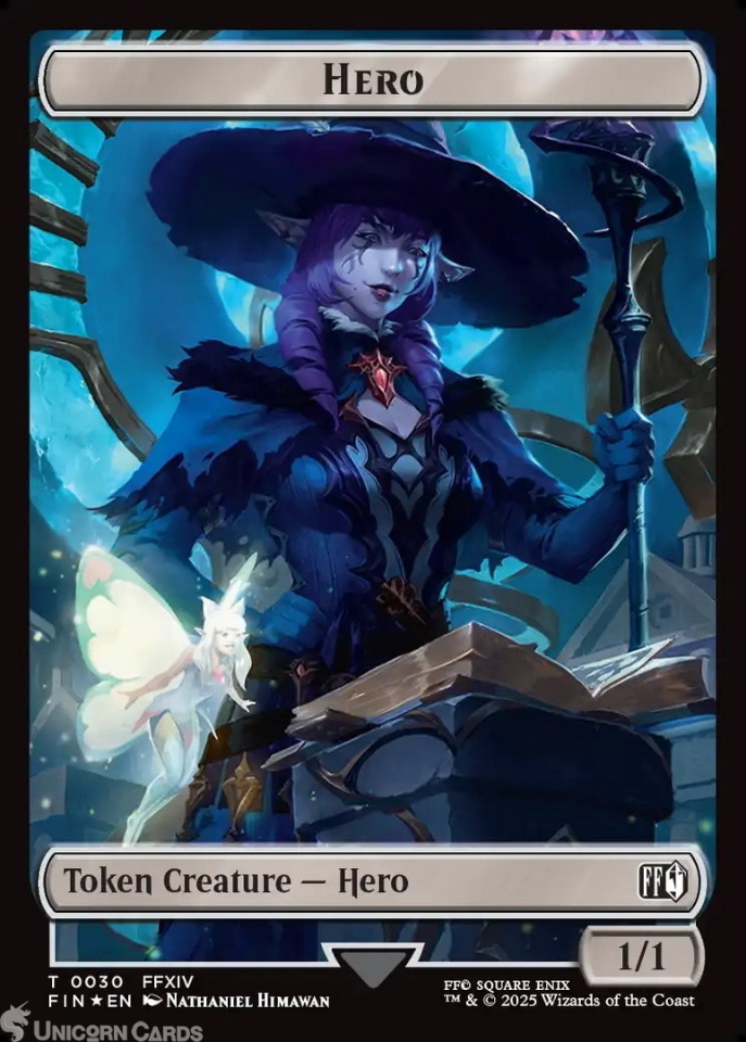 mtg final fantasy card sleeves Hero Token (04) // Wizard Token (15) [FINAL FANTASY: Tokens] [Foil] – Face  to Face Games main image 1