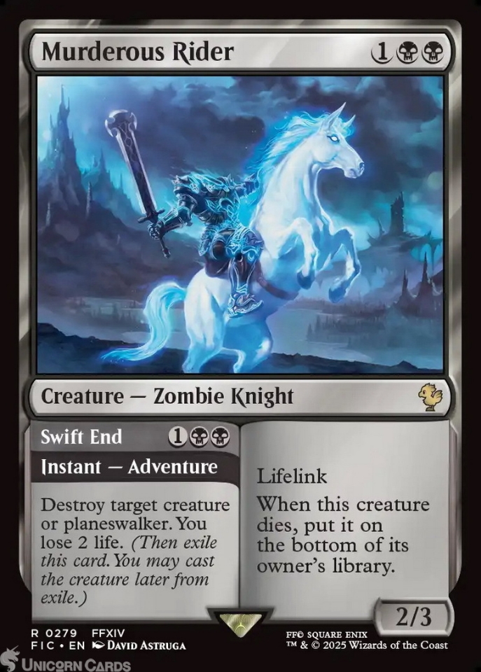 Murderous Rider // Swift End : Mint MTG Card : Final Fantasy Commander ...
