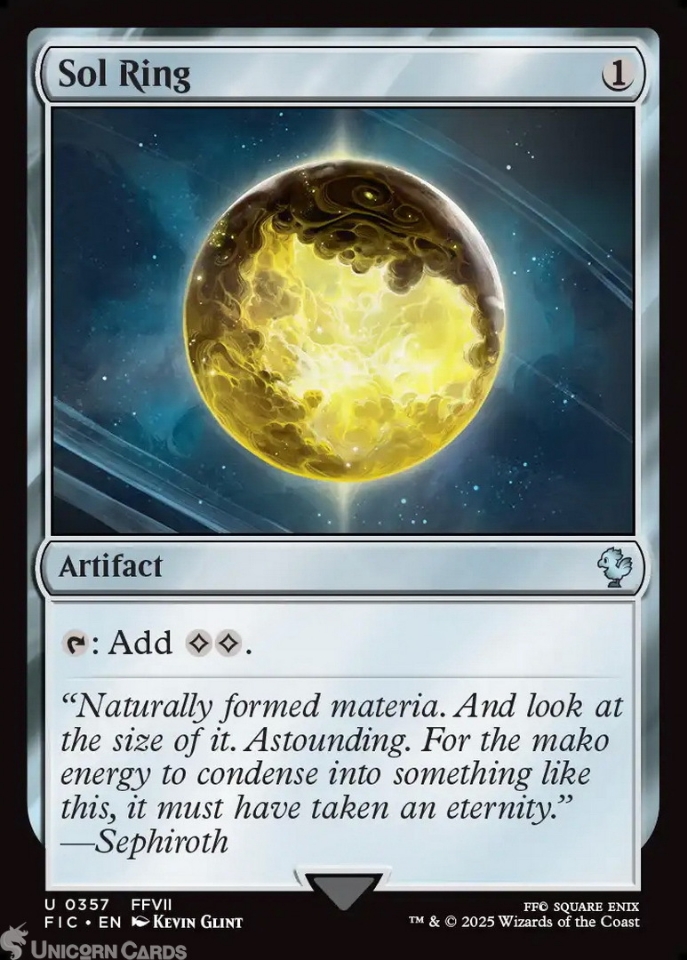 Sol Ring Mint MTG Card Final Fantasy Commander Decks:: Unicorn