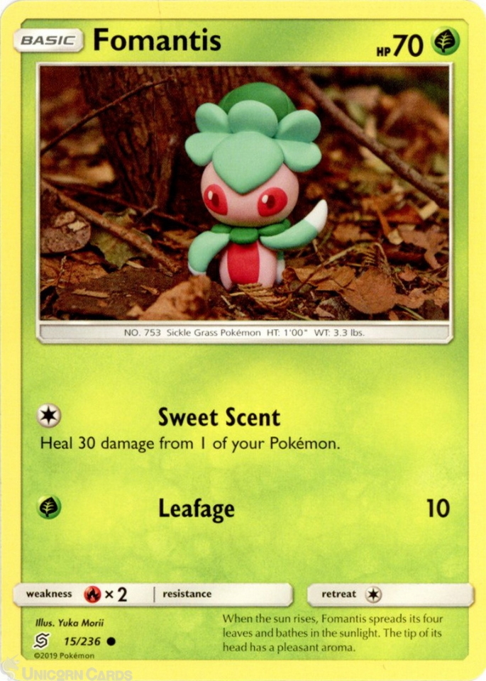Fomantis 15/236 : Common Mint/Near Mint Pokemon Card : SM11: Unified ...