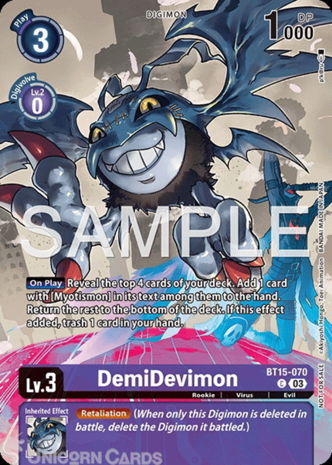 BT15-070 DemiDevimon : Common Foil Box Topper Digimon Card : EX10 ...
