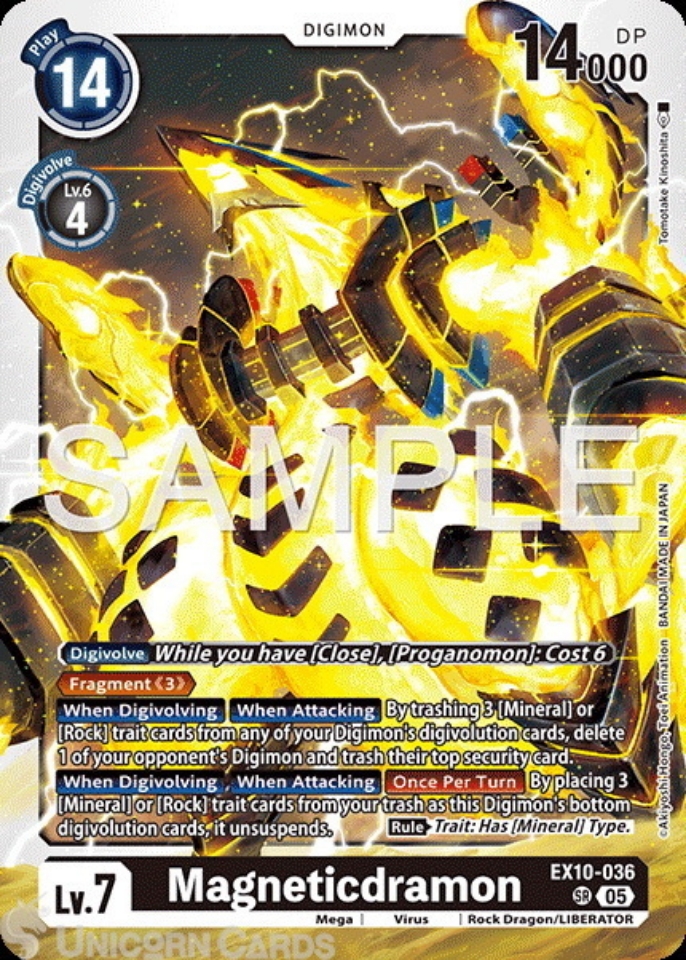 EX10-036 Magneticdramon : Super Rare Digimon Card : EX10: Sinister ...