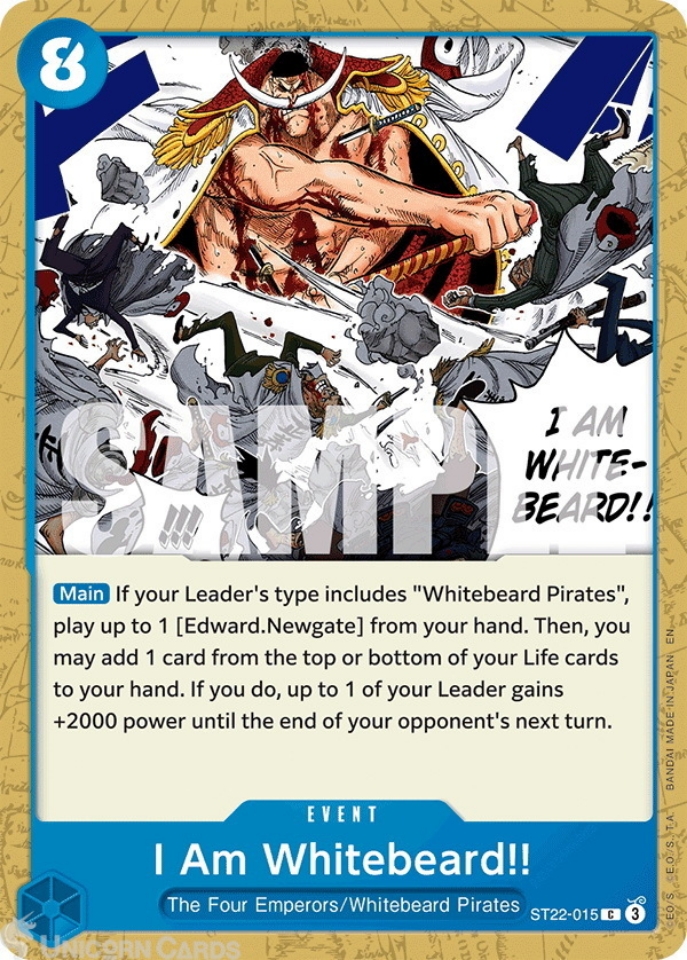 ONE PIECE E-BARTH カード ST22-015 I Am Whitebeard!! : Common English One Piece TCG Card