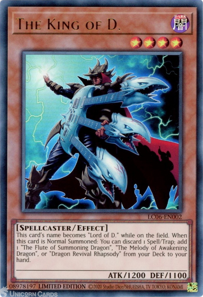 LC06-EN002 The King of D. : Ultra Rare Limited Edition Mint YuGiOh Card::  Unicorn Cards - YuGiOh!, Pokemon, Digimon and MTG TCG Cards for Players and  Collectors.