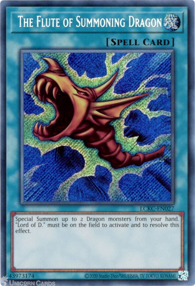 LCKC-EN027 The Flute of Summoning Dragon : Secret Rare UNL Edition Mint ...