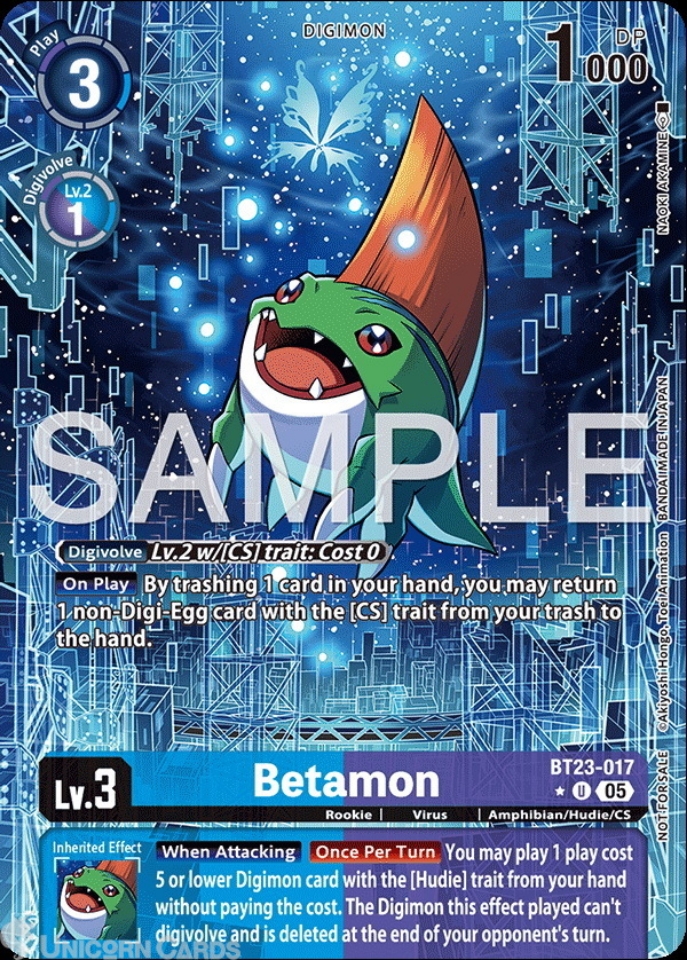 BT23-017 Betamon : Uncommon Alternative Art Box Topper Digimon Card ...