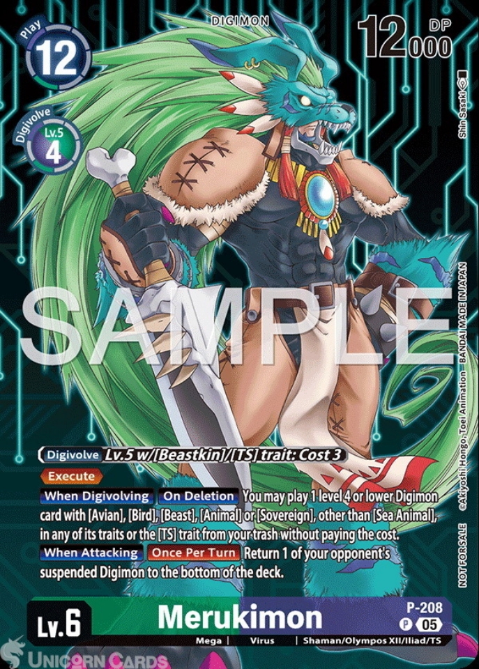 P-208 Merukimon : Promo Box Topper Digimon Card : BT23: Hackers ...