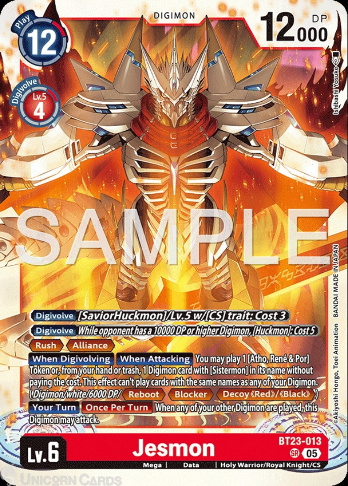 BT23-013 Jesmon : Super Rare Digimon Card : BT23: Hackers’ Slumber ...
