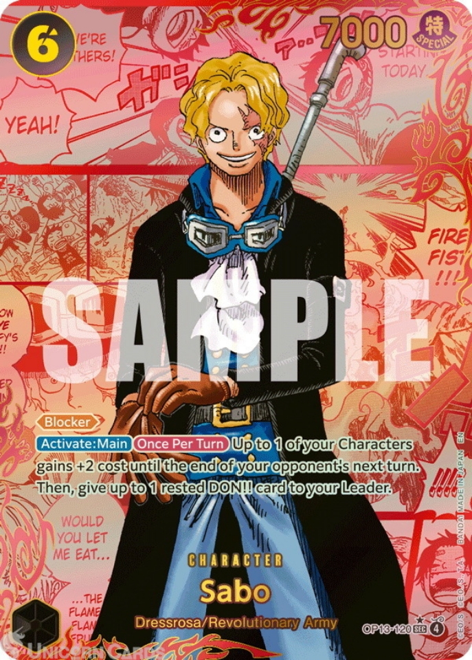 OP13-120 Sabo : Secret Rare Alternative Art Red Manga English One