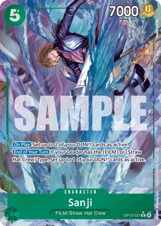 2024 ONE PIECE JPN サンジ オルタネートアート OP13-027 Sanji : Rare Alternative Art English One Piece TCG Card