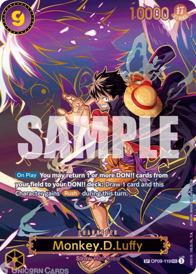 OP09-119 Monkey.D.Luffy : SP Special Card English One Piece TCG