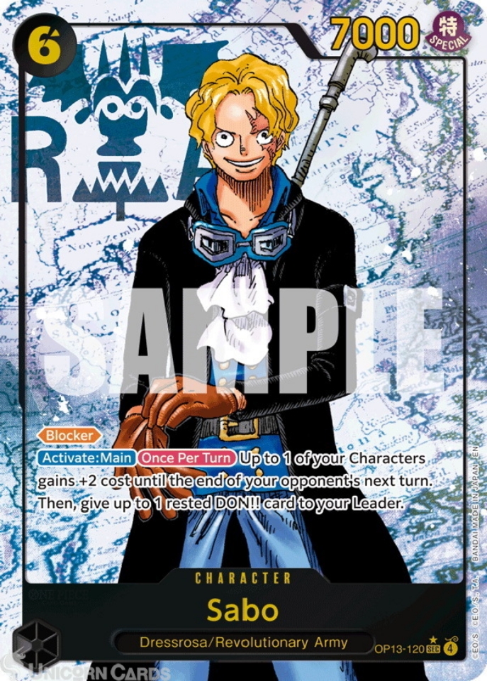 OP13-120 Sabo : Secret Rare Alternative Art (Map) English One