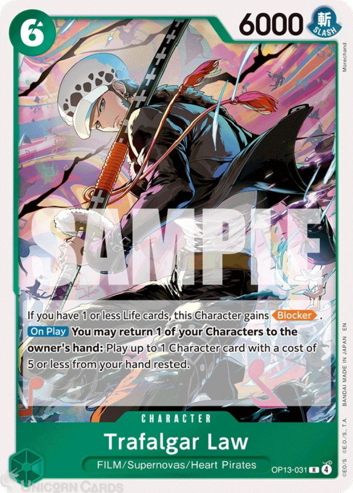 OP13-031 Trafalgar Law : Rare English One Piece TCG Card : OP13