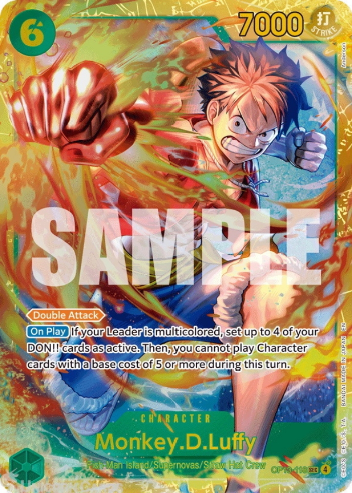 OP13-118 Monkey.D.Luffy : Secret Rare English One Piece TCG Card