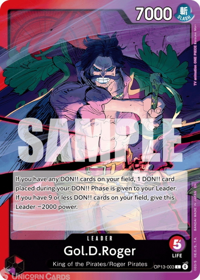 OP13-003 Gol.D.Roger : Leader English One Piece TCG Card : OP13