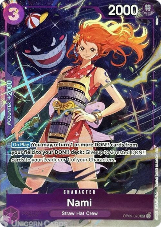 2011 ONE PIECE NAMI カード #07 OP09-070 Nami : Uncommon Promo Foil English One Piece TCG Card