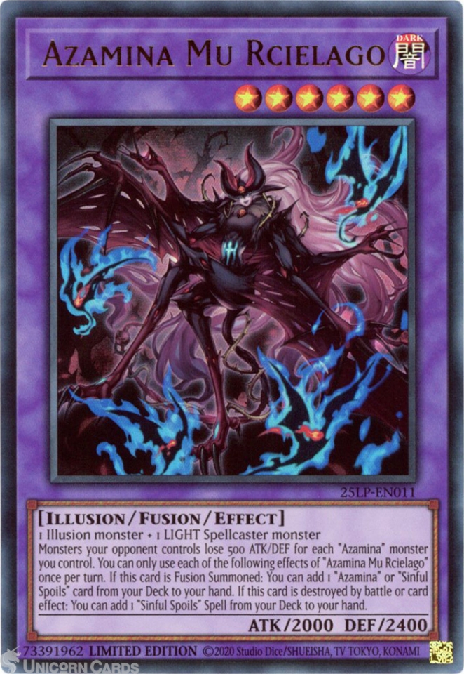 25LP-EN011 Azamina Mu Rcielago : Ultra Rare Limited Edition Mint YuGiOh ...