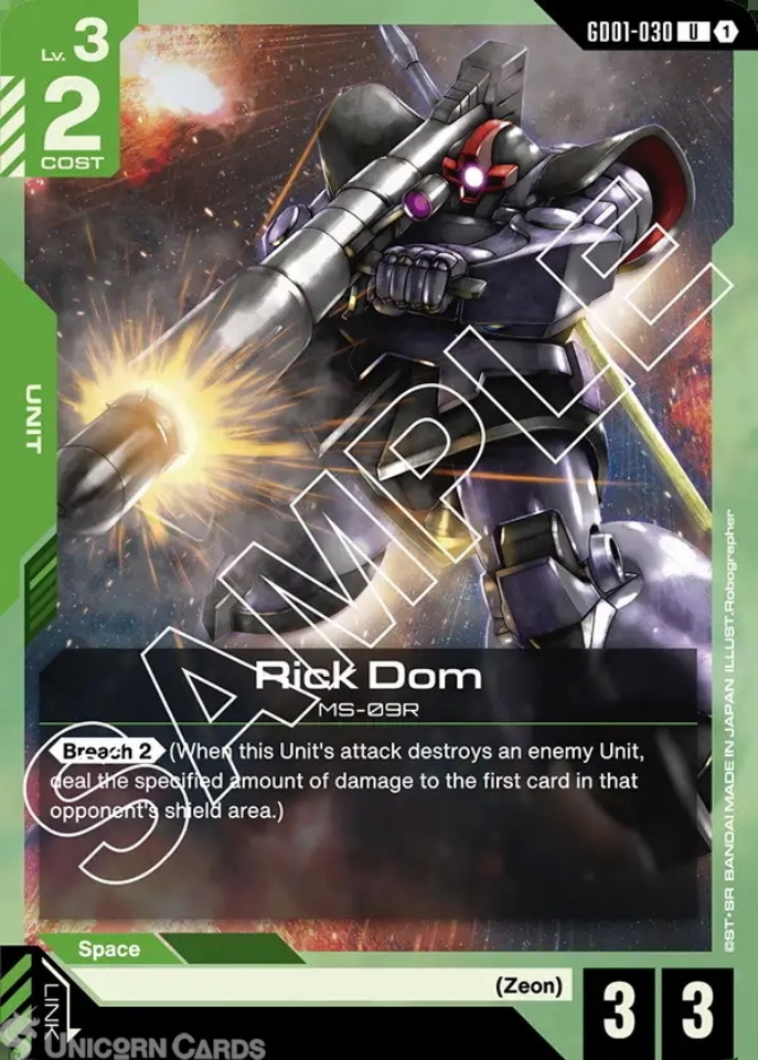 GD01-030 Rick Dom : UC Gundam TCG Card : GD01: Newtype Rising