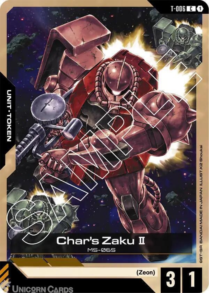 T-006 Char's Zaku II Token : C Gundam TCG Card : GD01: Newtype
