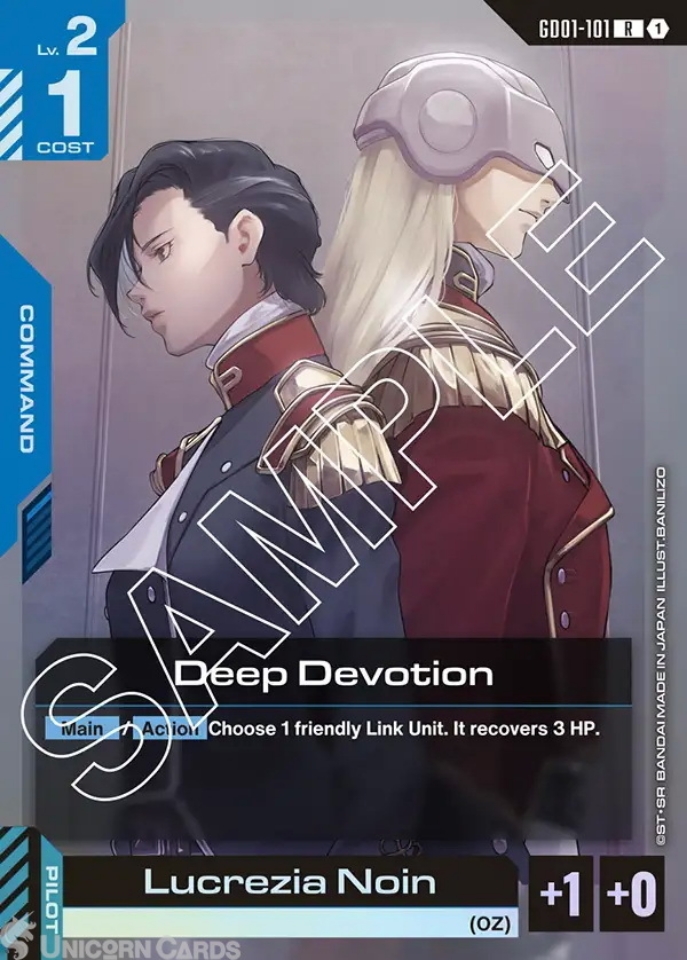 GD01-101 Deep Devotion : R Holofoil Gundam TCG Card : GD01