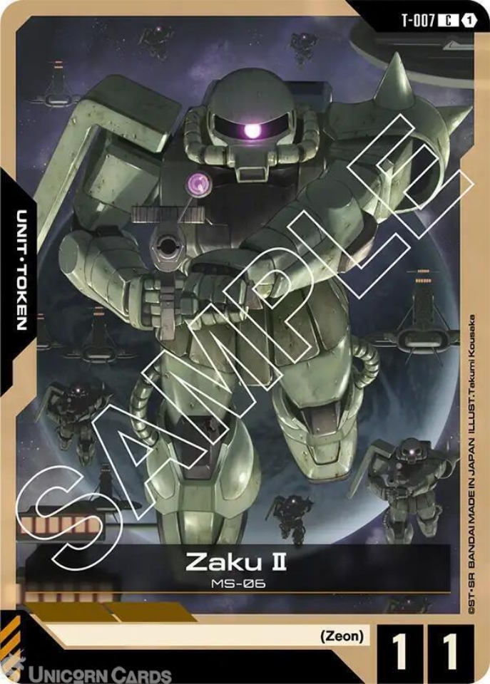 T-007 Zaku II Token : C Gundam TCG Card : GD01: Newtype Rising
