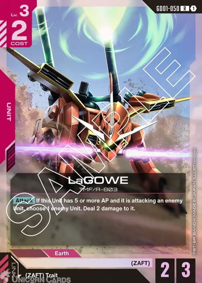 GD01-050 LaGOWE : R Holofoil Gundam TCG Card : GD01: Newtype