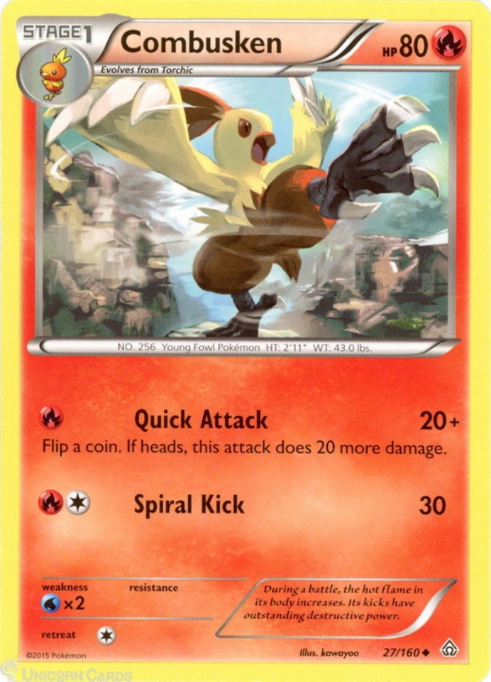 Combusken 27/160 : Uncommon Mint/Near Mint Pokemon Card : XY05