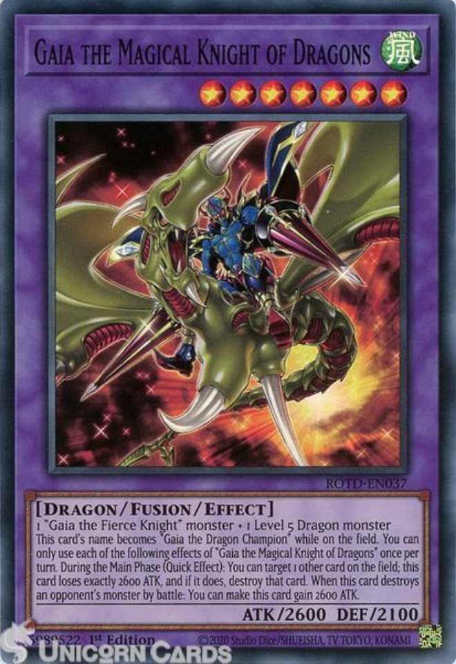 ROTD-EN037 Gaia the Magical Knight of Dragons Starlight Rare 1st ...
