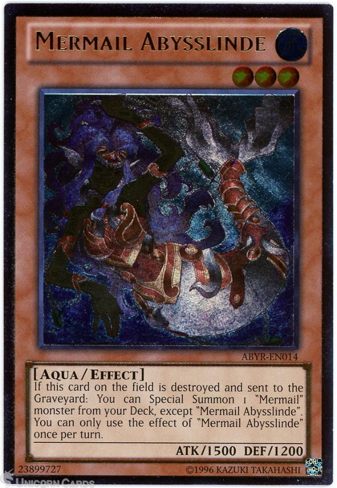 ABYR-EN014 Mermail Abysslinde Ultimate Rare UNL Edition Mint YuGiOh ...