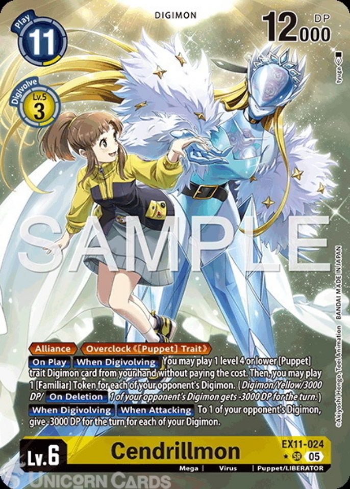 EX11-024 Cendrillmon : Super Rare Alternative Art Digimon Card