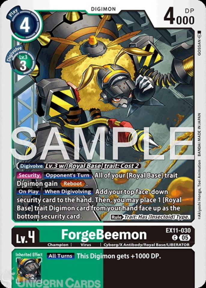 EX11-030 ForgeBeemon : Common Digimon Card : EX11: Dawn of Liberator ...