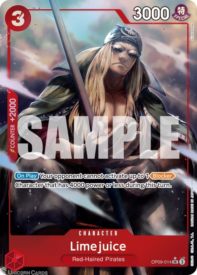 OP09 014 Limejuice: Uncommon Alternative Art Foil English One Piece TCG Card: PRB02: One Piece Card The Best: Premium Booster Vol. 2
