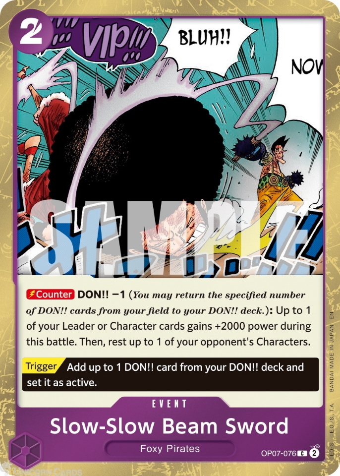 OP07 076 Slow Beam Sword: Common Pirate Foil English One Piece TCG Card: PRB02: One Piece Card The Best: Premium Booster Vol. 2