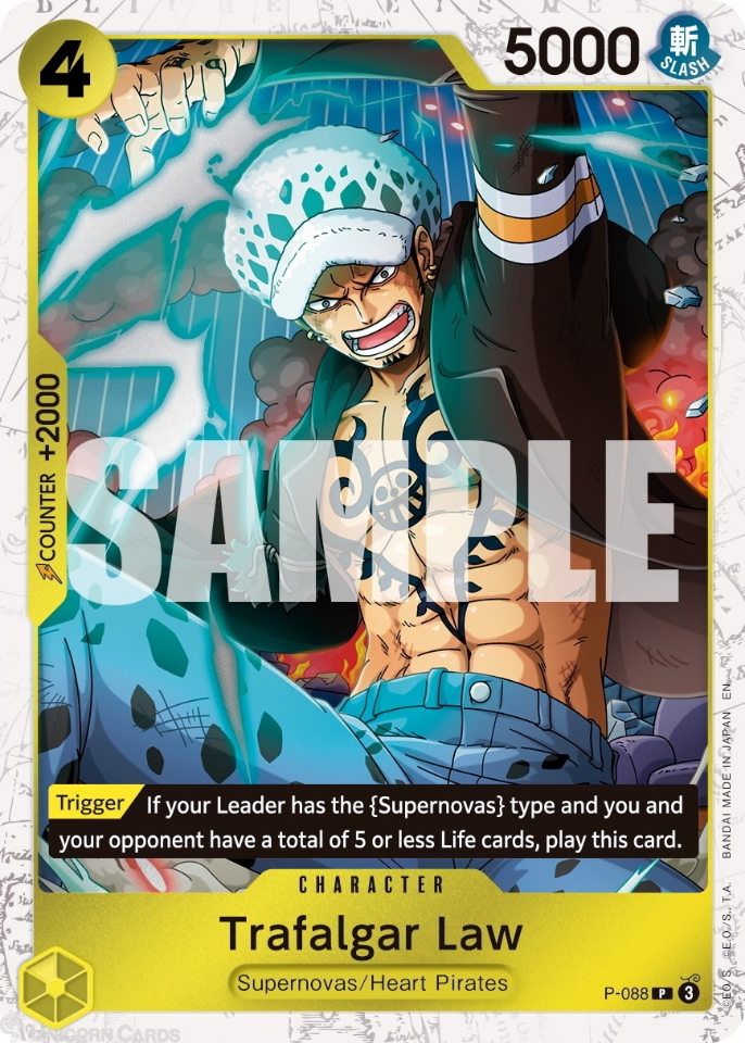 P 088 Trafalgar Law: Promo Pirate Foil English One Piece TCG Card: PRB02: One Piece Card The Best: Premium Booster Vol. 2
